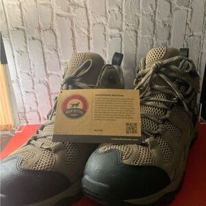 Red Wing Shoes Olive and Black Men's Work Boots steel toe.